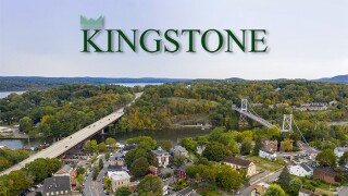 Aerial View Over Broadway Street South Kingston New York