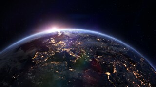 Earth night space