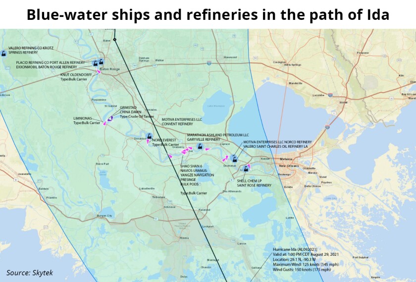 Bluewater ships and refineries in the path of Ida.jpg
