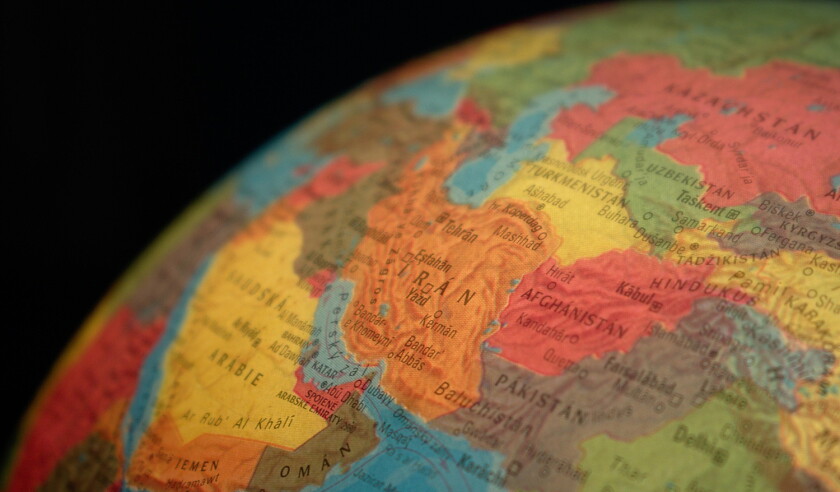 Globe showing the Middle East