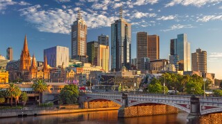 Melbourne. Cityscape image of Melbourne, Australia during summer sunrise.