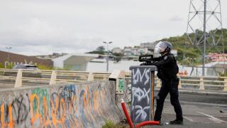 Noumea, New Caledonia. 28th May, 2024. The reinforcement of law enforcement and the removal of barricades continue with the securing of each cleared area. Here, on the Erudits bridge in Koutio. The state of emergency imposed on New Caledonia to quell the