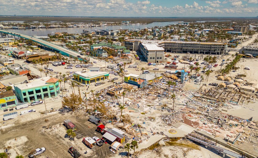 Massive destruction on Fort Myers Beach aftermath Hurricane Ian