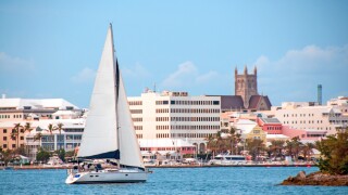 Sailboat in the Hamilton, Bermuda, harbor.