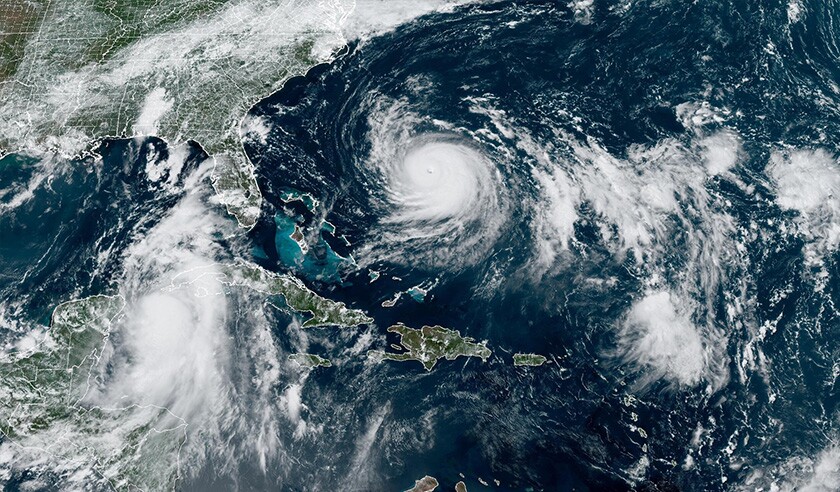 ts idalia and hurricane franklin satellite 28 aug 23.jpg
