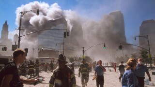 The September 11 (or 9/11) Islamic terrorist group al-Qaeda attacks on New York City, September 11, 2001. Two of the planes, were crashed into the North and South towers, of the World Trade Center complex in New York City. Within two hours, both 110-story