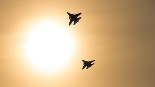 two planes silhouettes aviation aerospace airplane.jpg