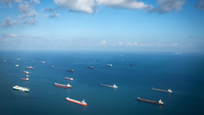 Transport ships at the ocean, Singapore