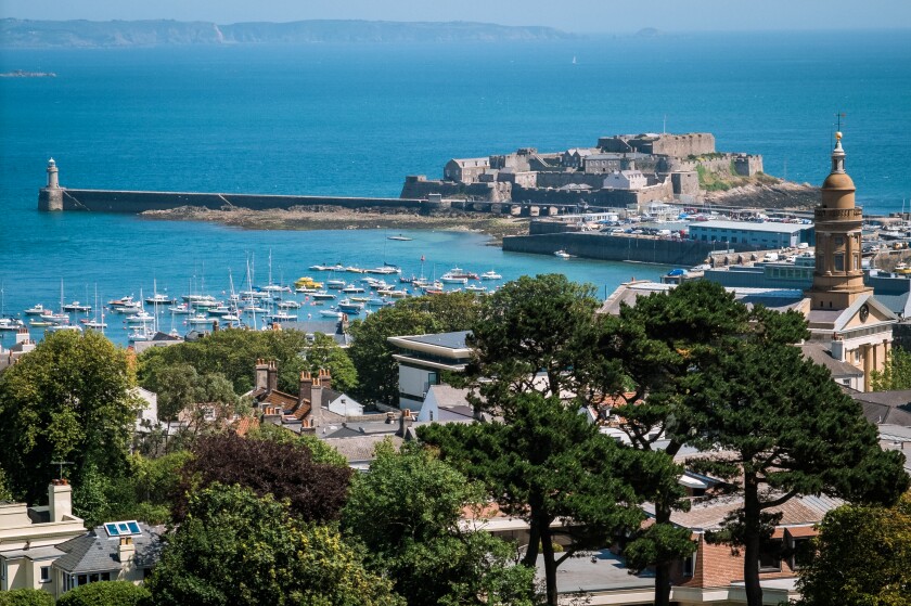 Saint Peter Port, viewed from Elizabeth Tower