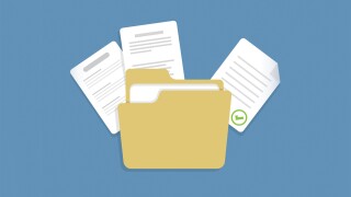Contract document icon in flat style. Report with folder vector illustration on isolated background. Paper sheet sign business concept.