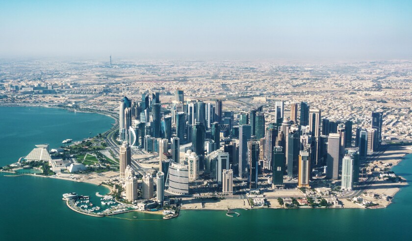 Aerial view of Doha