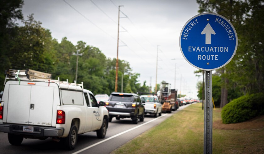 hurricane evacuation route sign cars stalled.jpg