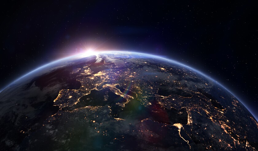 Earth night space