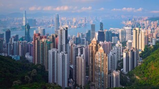 Hong Kong skyscrapers skyline cityscape view