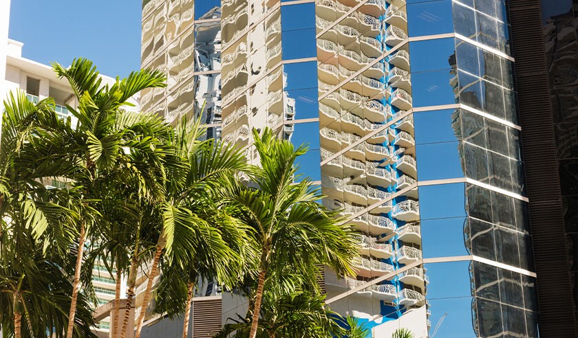 Glass Corporate Office Building Exterior in the Brickell Financial District of Miami Florida.jpg