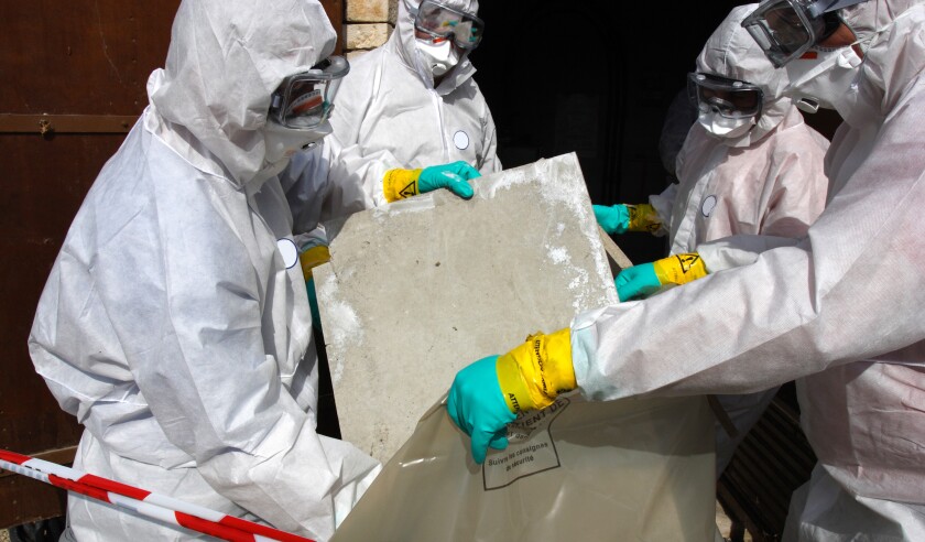 Removing materials containing some asbestos