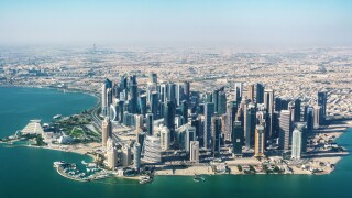 Aerial view of Doha