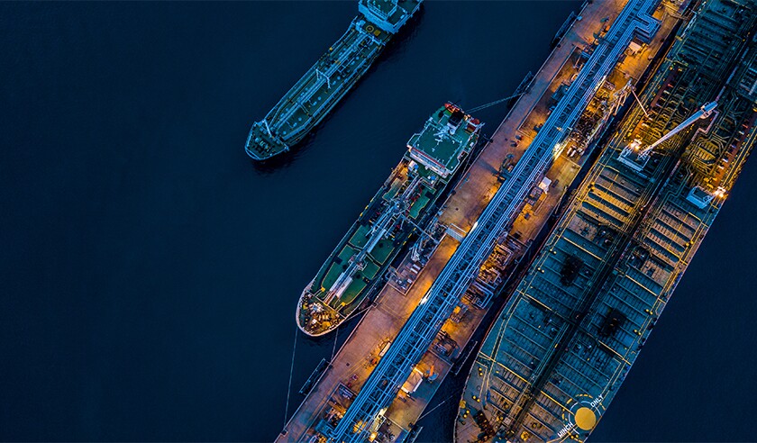 Aerial view Crude oil tanker under cargo operations marine energy.jpg