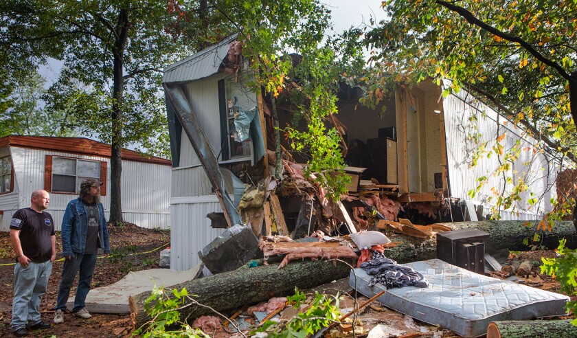 Hurricane Zeta damage