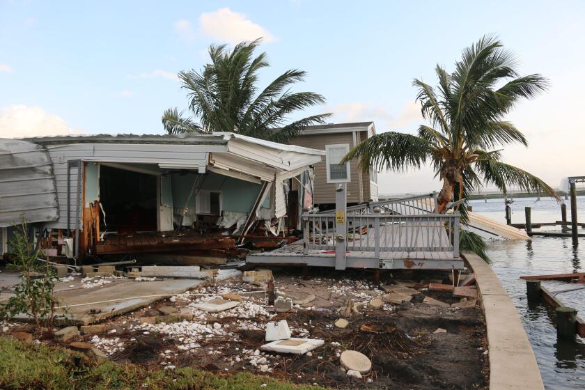 Florida, USA. 27th Sep, 2024. A home at Harbor Lights Club mobile home park in Pinellas County in the aftermath of Hurricane Helene, Friday, Sept. 27, 2024. (Credit Image: © Tampa Bay Times via ZUMA Press Wire/Alamy Live News) EDITORIAL USAGE ONLY! Not fo