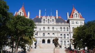 New York state capitol building, located in Albany, NY is part of the Empire State Plaza and is a National Historic Landmark.