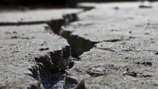 cracked road concrete close up