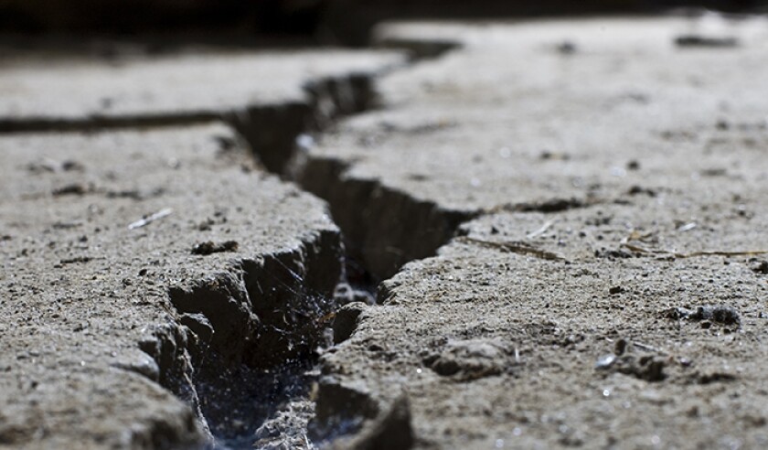 cracked road concrete close up