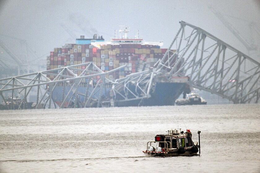 The deadly collapse of Baltimore's Francis Scott Key Bridge could rival or beat the maritime industry's largest-ever financial loss, with insurance claims expected to reach $1 billion or more. (Jerry Jackson/Baltimore Sun/TNS)