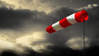 Windsock with Cloudy Sky