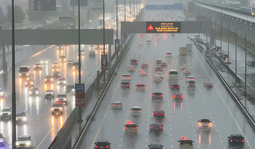 ALAMY dubai flooding april 2024 cars highway.png