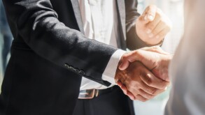 business background of businessman having handshake