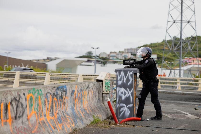 Noumea, New Caledonia. 28th May, 2024. The reinforcement of law enforcement and the removal of barricades continue with the securing of each cleared area. Here, on the Erudits bridge in Koutio. The state of emergency imposed on New Caledonia to quell the