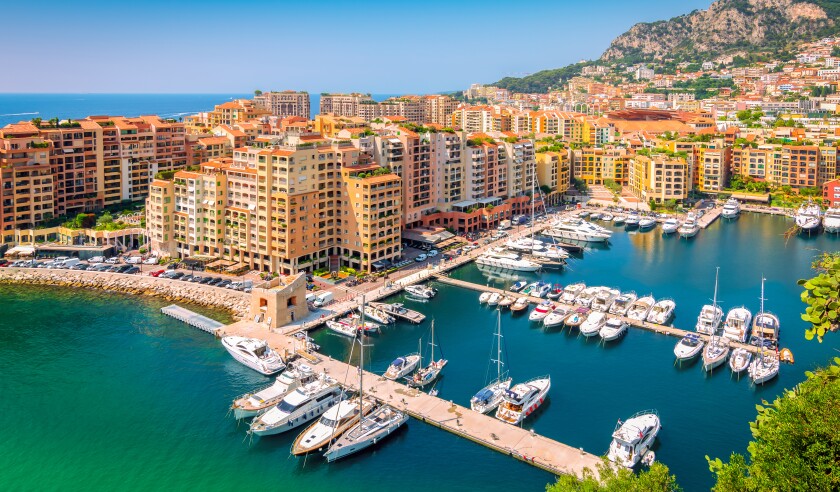 Aerial view of Fontvieille, Monaco