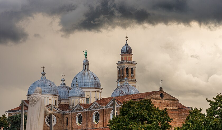 Basilica and Abbey of Santa Giustina Padua downtown (Padova), Prato della Valle square, Veneto, Italy, Europe storm.jpg