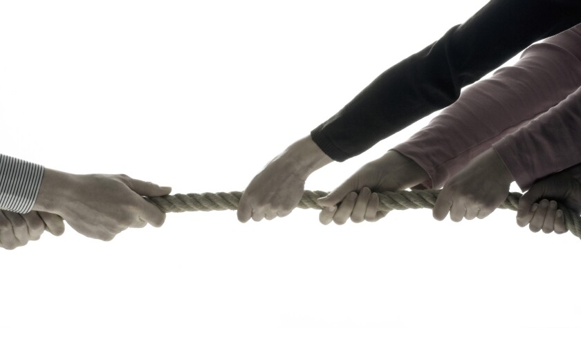 Tug of war, rope, detail, hands,