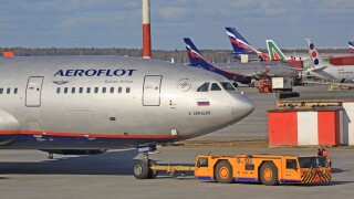 Russia. Moscow. Sheremetyevo Airport. Aircraft Aeroflot, IL-96, Valery Chkalov