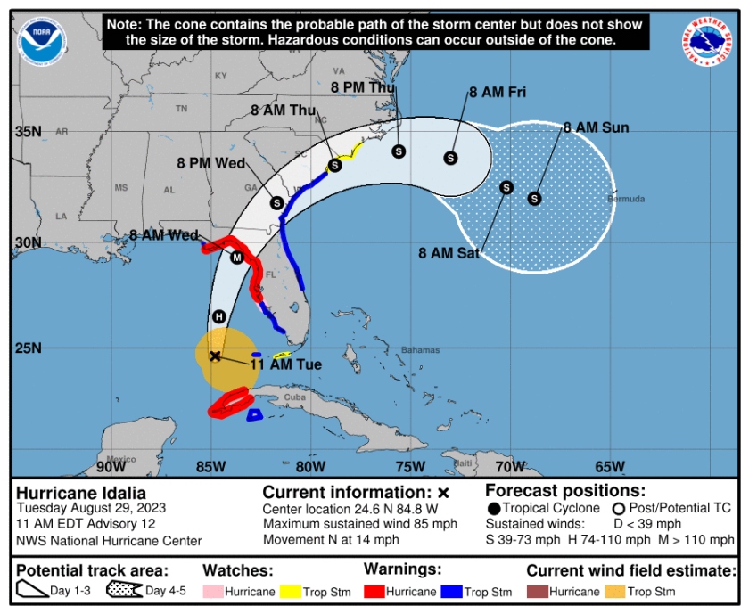 hurricane idalia warning 11 am edt 29 aug 23.png