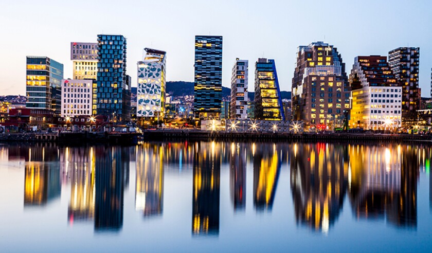 Modern office buildings in Oslo